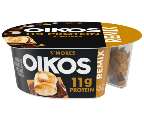 Oikos-REMIX-S-mores-11g-Protein-Vanilla-Fat-Free-Greek-Yogurt-Cup-with-Graham-Cookies-Dark-Chocolate-and-Toasted-Marshmallow-Bark-Mix-Ins-4-5-oz_8e59aee4-a3c5-4f